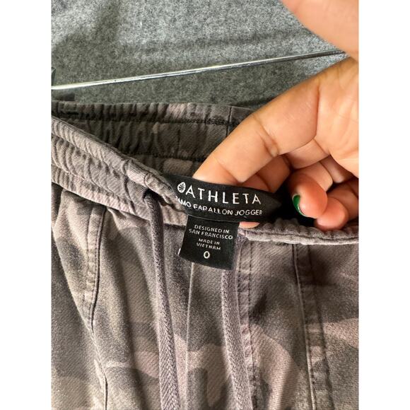 Athleta Pants Women 0 Brown Green Farallon Jogger Camo Stretch Outdoor - Picture 2 of 8
